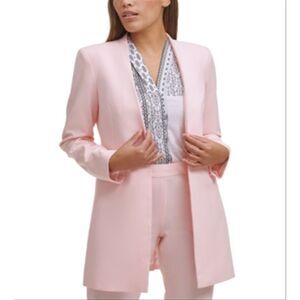 Calvin Klein Women's Open Front Topper Jacket Pink Size 2 Petite
